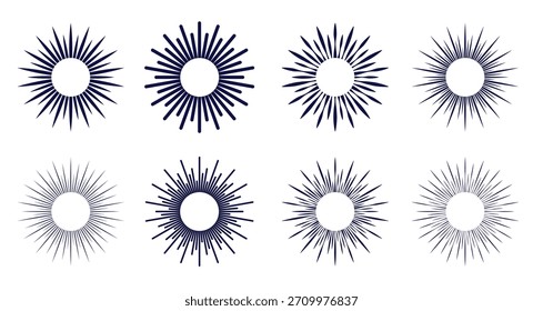 conjunto de ilustração de vetor de explosão solar
