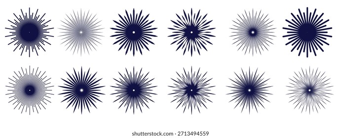 conjunto de ilustração de vetor de explosão solar