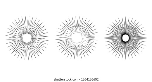 Conjunto de elementos vintage de diseño vectorial de la explosión solar 10