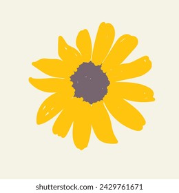 Conjunto de girasol y hojas. Elementos botánicos de moda.vector Ramas de línea dibujadas a mano y florecientes. Boda de flores silvestres elegantes para la invitación de guardar la tarjeta de la fecha. 