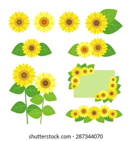 Set of sunflower / vector eps10 illustration