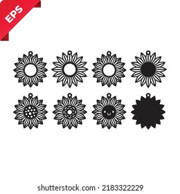 Set of sunflower vector printing