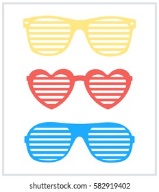 Set of sunglasses background vector