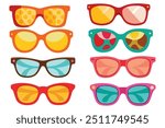 set of sunglasses, collection of sunglasses