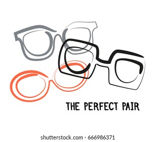 Set of sunglasses. Hand drawn sketch style. Vector illustration.