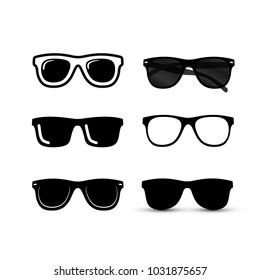 Set of Sunglasses icon. Vector illustration. Isolated on background