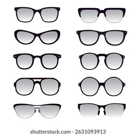 Set sunglasses isolated. File is a vector that can be changed for the purpose of additional graphic elements that can be applied anywhere.