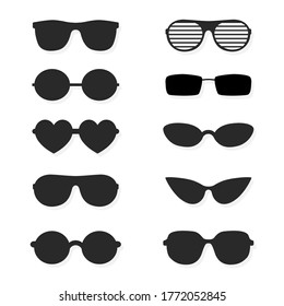 Set of sunglasses isolated on a white background. Vector illustration