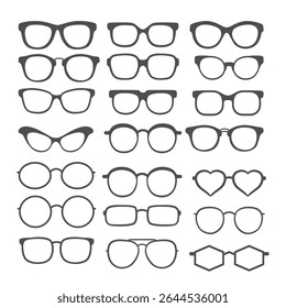 Set of sunglasses isolated on white background. Sunglasses icon. Sunglasses collection