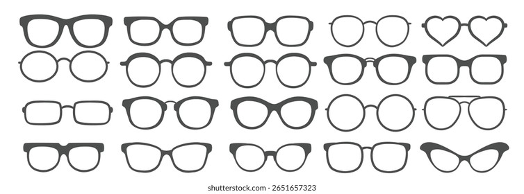 Set of sunglasses isolated on white background. Sunglasses icon. Sunglasses collection