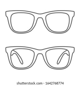 Set of sunglasses. Linear icon. Vector illustration.