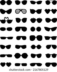 The set of sunglasses silhouette collection