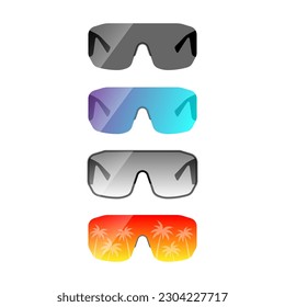 Set sunglasses sport beach illustration vector