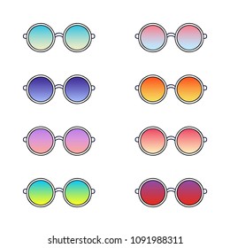 Set Of Sunglasses. Vector illustration