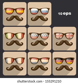 Set of sunglasses. Vector illustration