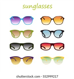 Set of Sunglasses. Vector Illustration