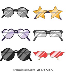 set of sunglasses vector illustration art