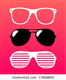 set of sunglasses. vector illustration background 