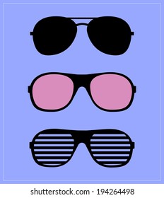 set of sunglasses. vector illustration background 