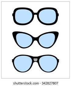 set of sunglasses vector illustration background