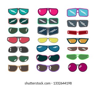 set of sunglasses. Vector illustration on white background