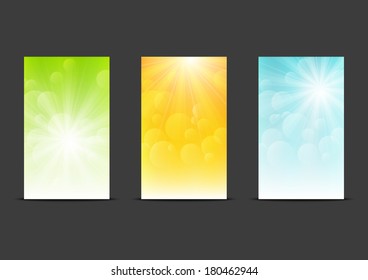 Set of sunny banners 