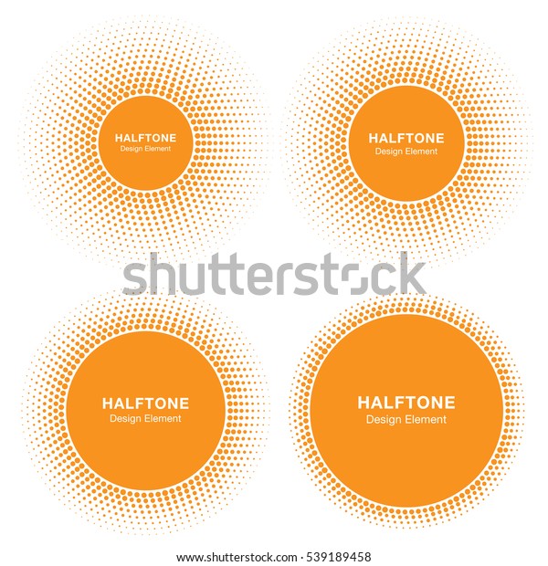 日当たりの良い円のハーフトーンロゴデザインエレメントのセット 太陽 のベクター画像アイコン 健康 治療 医療 化粧品 ファーム用のサンハーフトーンのエンブレム 蜂蜜の太陽のロゴ ベクターイラスト のベクター画像素材 ロイヤリティフリー