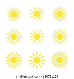 Set suns - icon. Vector illustration.