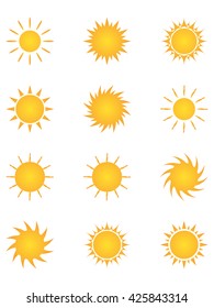 Set of suns icons