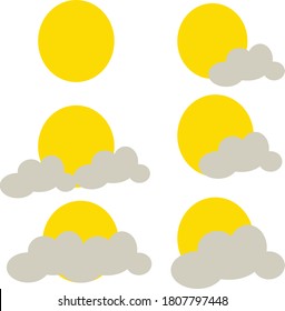 Set of suns vector game illustration