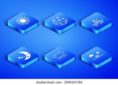 Set Sunset, Cloud, Moon icon, and stars and  icon. Vector