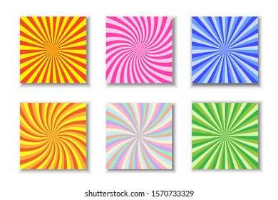 Set of sunshine vector background. illustration abstract sunburst wallpaper for template website and business social media advertising. retro concept. 