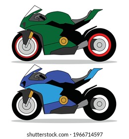 set of super bike racing vector design