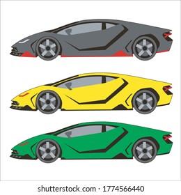 set of super car collection vector design