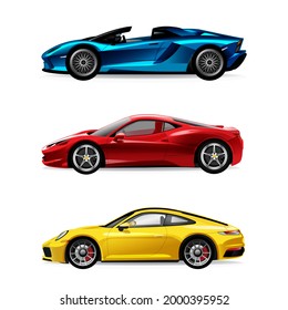 Set of super car vector