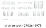 Set of Super Realistic White Box Mockup illustration Design isolated