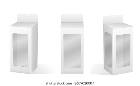 Set of Super Realistic White Box Mockup illustration Design isolated 