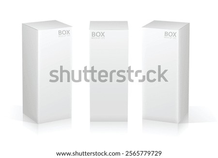Set of Super Realistic White Box Mockup illustration Design isolated