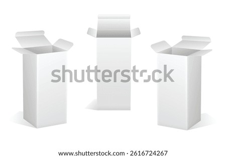 Set of Super Realistic White Box Mockup illustration Design isolated