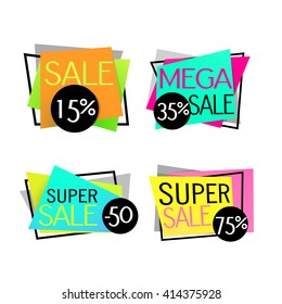 Set of Super Sale banners design. Vector baners 