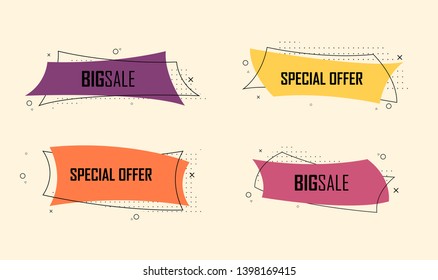 Set of super Sale and special offer banner. Abstract background.Vector gradient elements for logo, banner, post.