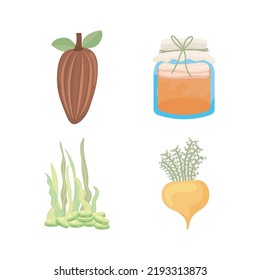 set of superfoods nature ingredients