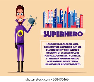 Set of superhero. Cartoon vector illustratration.