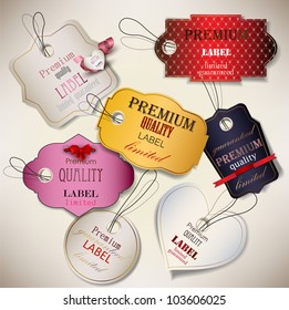 Ensemble de Badges, étiquettes, étiquettes de garantie de qualité et de satisfaction supérieure. Style rétro vintage
