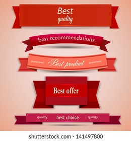 Set of Superior Quality and Satisfaction Guarantee Ribbons, Labels, Tags.
