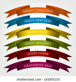 Set of Superior Quality and Satisfaction Guarantee Ribbons, Labels, Tags. Retro vintage style