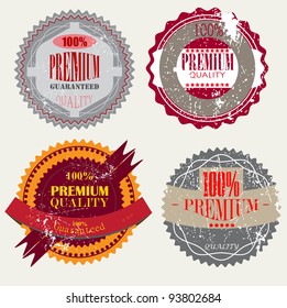 Set of Superior Quality and Satisfaction Guarantee Badges, Labels, Tags. Retro vintage style
