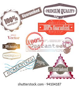 Set of Superior Quality and Satisfaction Guarantee Badges, Labels, Tags. Retro vintage style