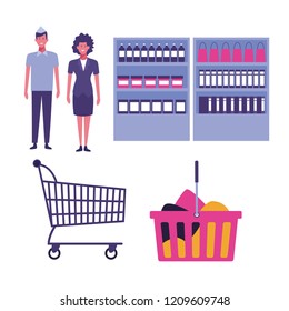 Set of supermarket icons