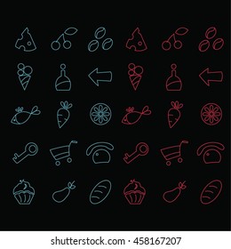 set of supermarket icons